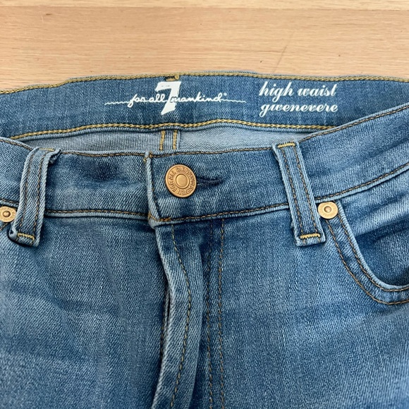 7 for all Mankind High Rise Gwenevere Ankle Cut Jeans.  Women’s size 30. - Picture 3 of 6